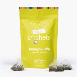 Two Leaves and a Bud Tamayokucha Green Tea Bags, Whole Leaf Green Tea in Compostable Sachets, Japanese Green Tea, Light Flavor, 50 Count (Pack of 1)