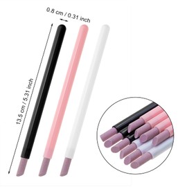 ONLYKXY 30pcs Pumice Stone Nail Cuticle Pushers 5.3in Plastic Handle Trimmer Cleaning Cuticle Remover Stick Nail File Art Manicure Pedicure Tool for Nails Home Salon Fingernail Care,Black,White,Pink