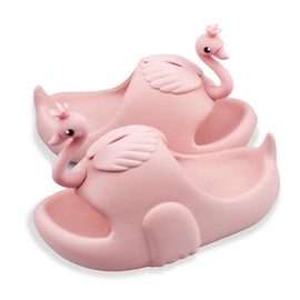 Sugmzox Kids Pool Summer Slippers Swan Open-Toe Toddler Slides Pink Size 9.5-10