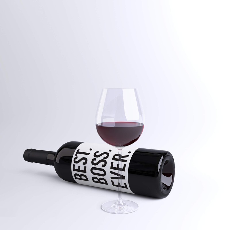 4 Boss Gift Wine Bottle Labels Funny Boss's Present |