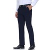Soojun Men's Modern Fit Flex Flat Front Dress Pants, Navy,