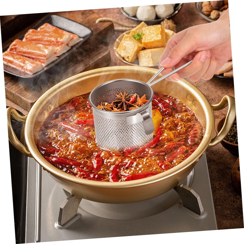 Cabilock Hot Pot Mesh Net Colander Practical Hanging Strainer for