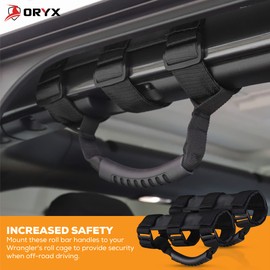 ORYX AUTO Roll Bar Grab Handles 2 Pack for ATV, UTV, 1987-2021 Jeep Wrangler CJ YJ TJ LJ JK JL - Premium Quality Roll Bar Accessories