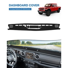 FIILINES Dash Cover Compatible with 2020-2023 Jeep Gladiator JT Dashboard Cover Mat for Gladiator Accessories Mesh Dash Mat Non-Slip No Glare