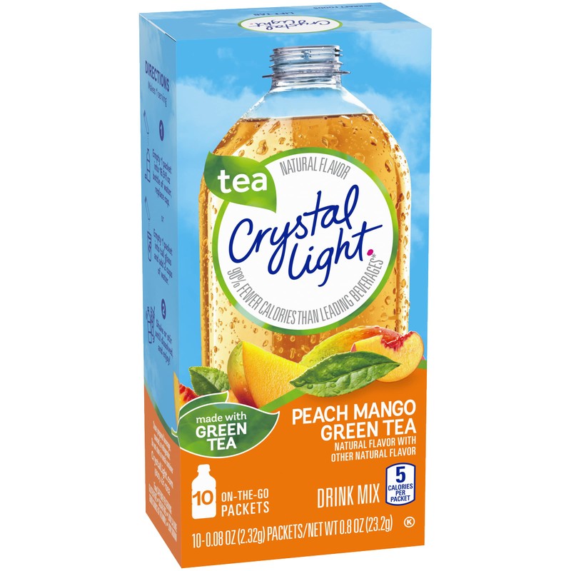 Crystal Light On The Go Peach Mango Green Tea, 10