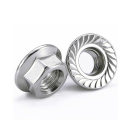 SZLIZHUO Pack of 100 M6 (6 mm) Flange Nuts with Locking Teeth DIN 6923 Stainless Steel Serrated Hex Flange Nuts Locking Nuts AHC Metric Hex Flange Nuts M6 (100, M6)
