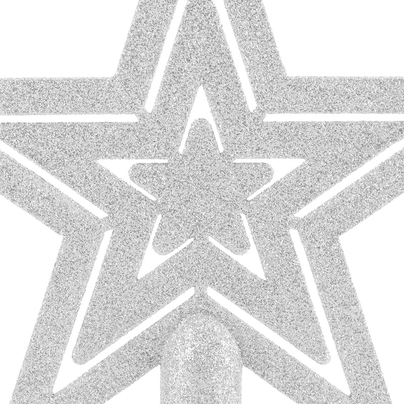 com-four® Weihnachtsbaumspitze Glitzer-Stern - Stern-Spitze für Weihnachtsbaum - Christbaumspitze für