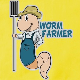 CafePress Worm Farmer Funny Worm Farm Gardener Light Kitchen Apron with Pockets, Grilling Apron, Baking Apron