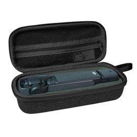 Kuprusar Carrying Bag For DJI Osmo Pocket 3, Portable Nylon Hard Storage Case, Pocket 3 Travel Waterproof Protective Bag With Carabiner, Wrist Strap (Black)