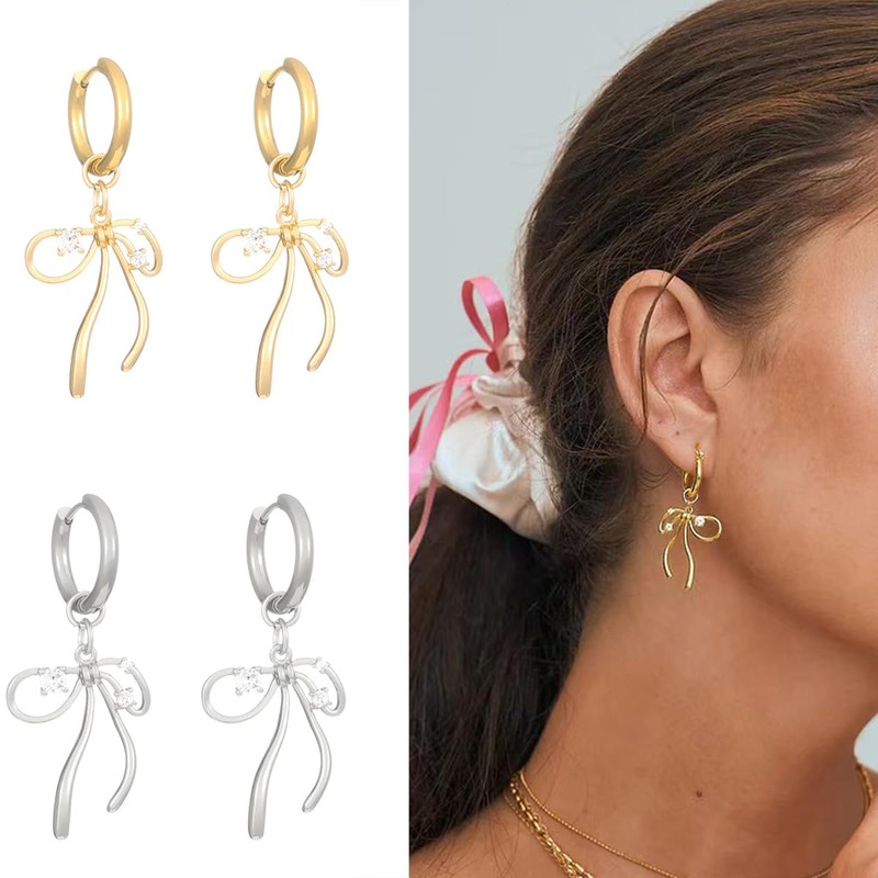 JONAYUOV Bow Earrings for Women (Gold-3)