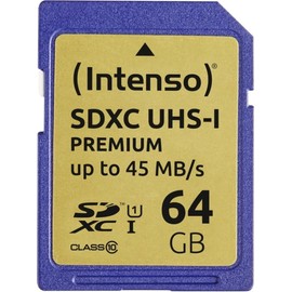 Intenso 3421490 64GB Class 10 UHS-1 SDXC Memory Card