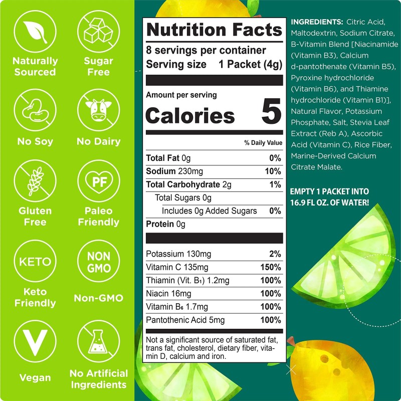 Stur Electrolyte Hydration Powder 16 Servings Sugar Free Antioxidants B