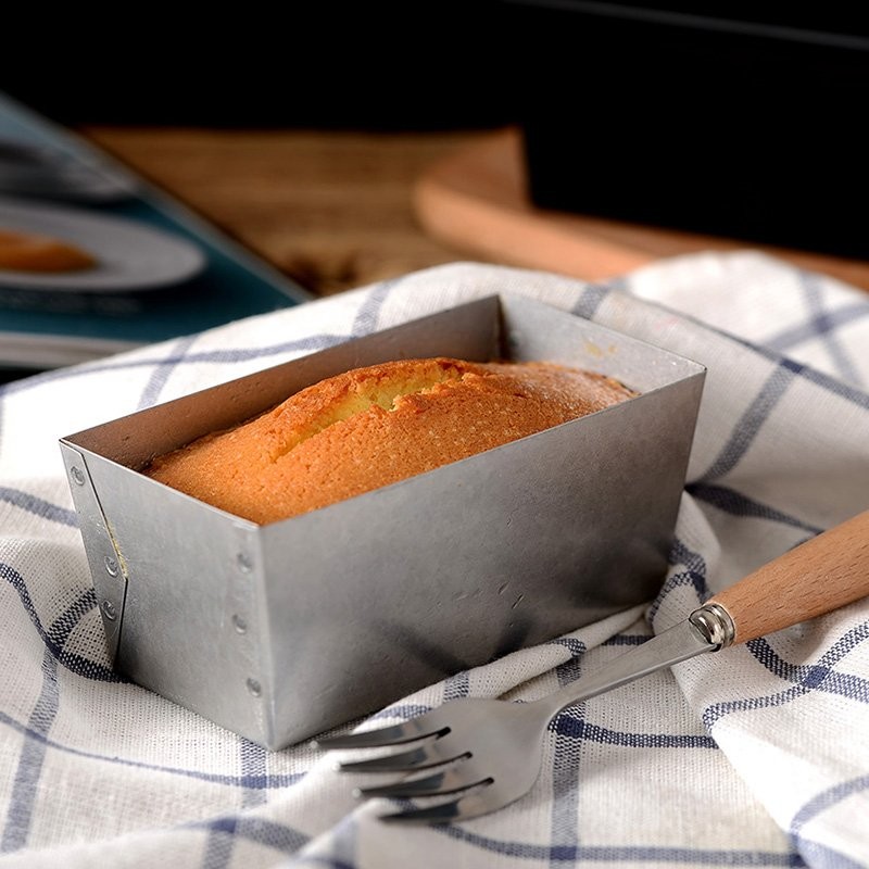 タイガークラウン ケーキ型 シルバー 59×114×49mm ミニパウンド型大 スチール アルミメッキ 2340