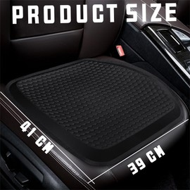 JNNJ Pack of 2 Car Gel Seat Cushions, Seat Cushion, Car Front Seats, Breathable, Double Thick, Breathable Seat Cushion, Cool Gel Cushion, Honeycomb Design (Black)