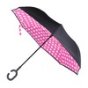Parquet Pink Big Polka Dot Double Layer Inverted Umbrellas -