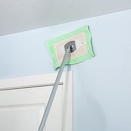Amish-Made Wall Cleaning Mop with Removable Microfiber Head Extends 8 Feet