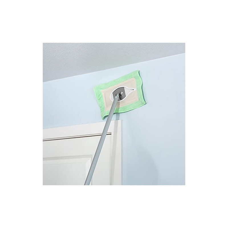 Amish-Made Wall Cleaning Mop with Removable Microfiber Head Extends 8