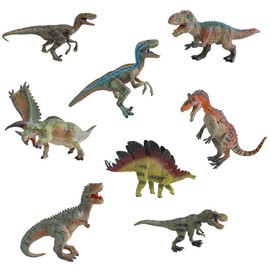 Animal Quest: Dinosaur Series - Prehistoric Beasts - 8 Piece Set, Toy Figurine Collection, 3.25-4.75" Realistic Miniatures, Play & Display, Kids 3+