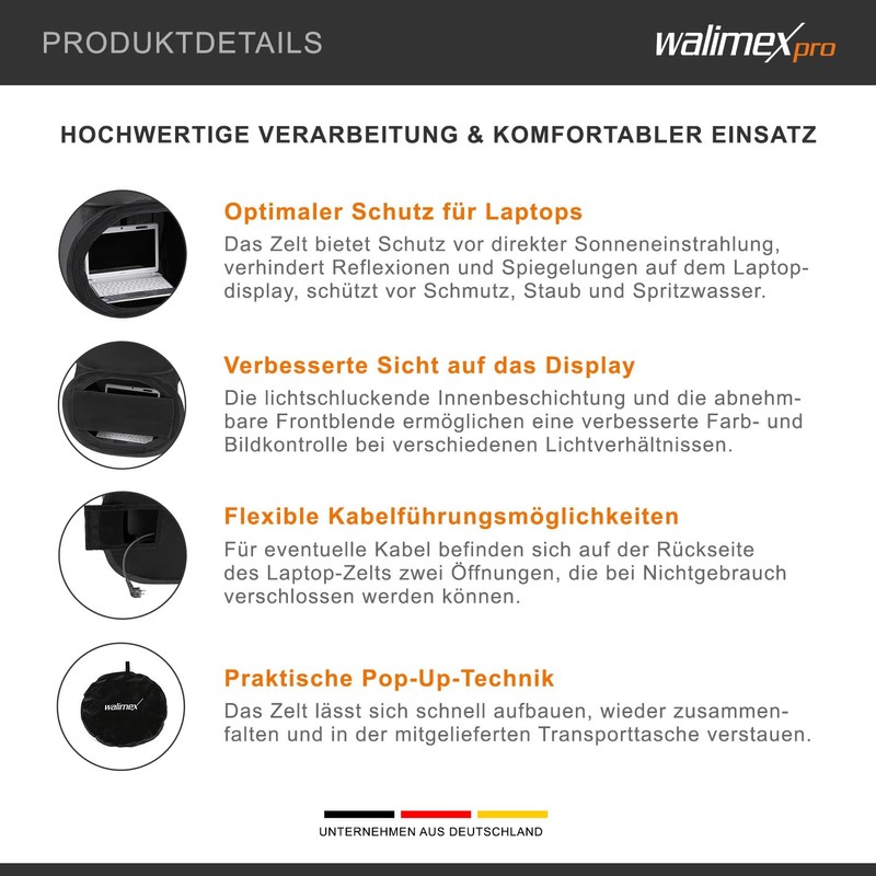 Walimex Pop-Up 50cm Laptop Tent Super - Black