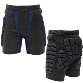 Hip Protector Ski Snowboarding Bike Pad Mesh Underpants Snowboard Wear Ski Wear Breathable Kez Pad EVA Men Women (Black/Navy, M)