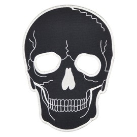 Large Skull Back Patch Black - 15.3 x 20.8 cm - Embroidered Patch Biker XXL Back Patch Skull Patch Back Patch for Motorcycle Jackets Cows Leather Vests - High Quality Embroidery