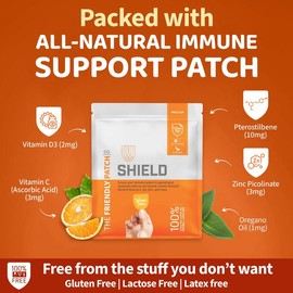 Shield Wellness Patch, Travel Pack of 8 – Natural Support Patches with Plant-Based Ingredients for Daily Balance, Immune Defense & On-the-Go Wellness