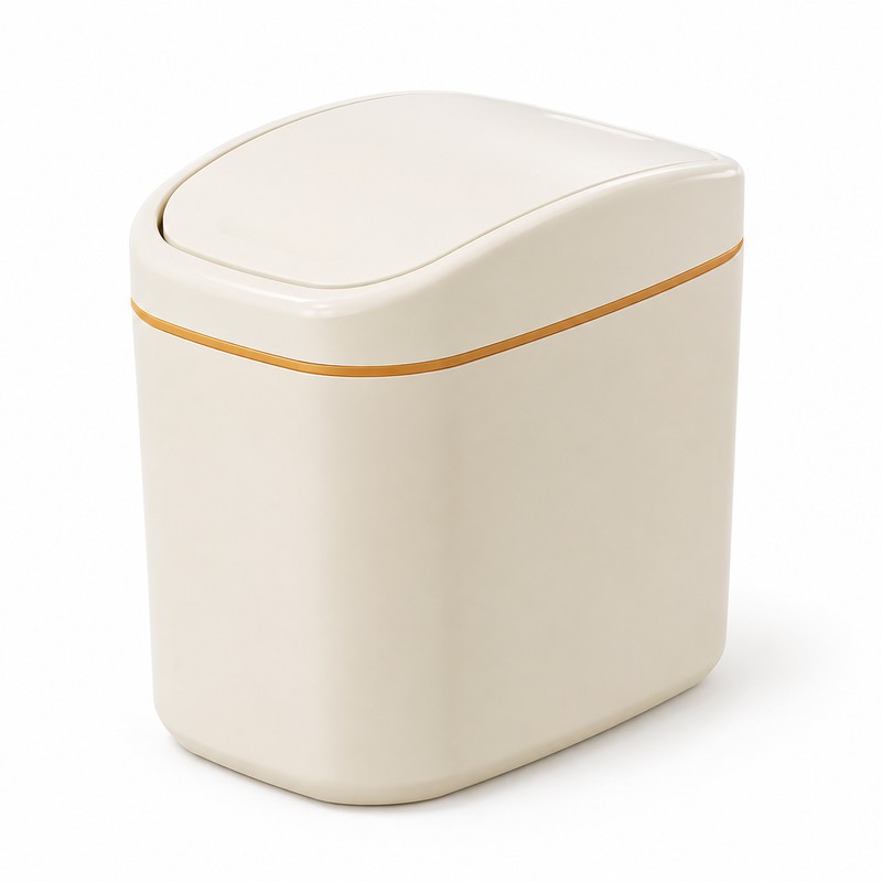 Mini Desktop Trash Can with Cover – Compact Waste Bin