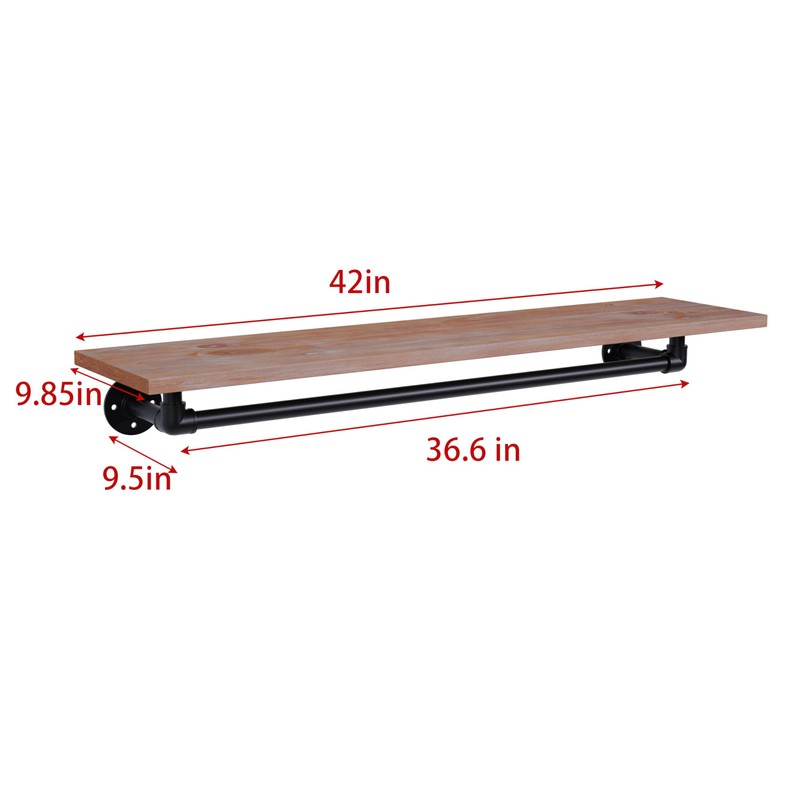 TEDIDUWA Clothes Rack 42in, Wall Mounted Garment Rack with Real