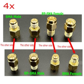 JZK 2 Set SMA/RP-SMA Male to RP-SMA/SMA Female RF Coaxial Adapter Converter Connector for UHF RF Router