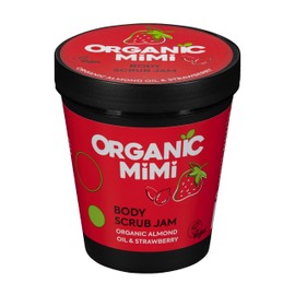 Organic Mimi Jam Body Scrub with Almond Oil & Strawberry – Gentle Exfoliation, Vitamin Boost, Nourishing Care – Vegan, Organic Skincare for Sensitive Skin – 250 g