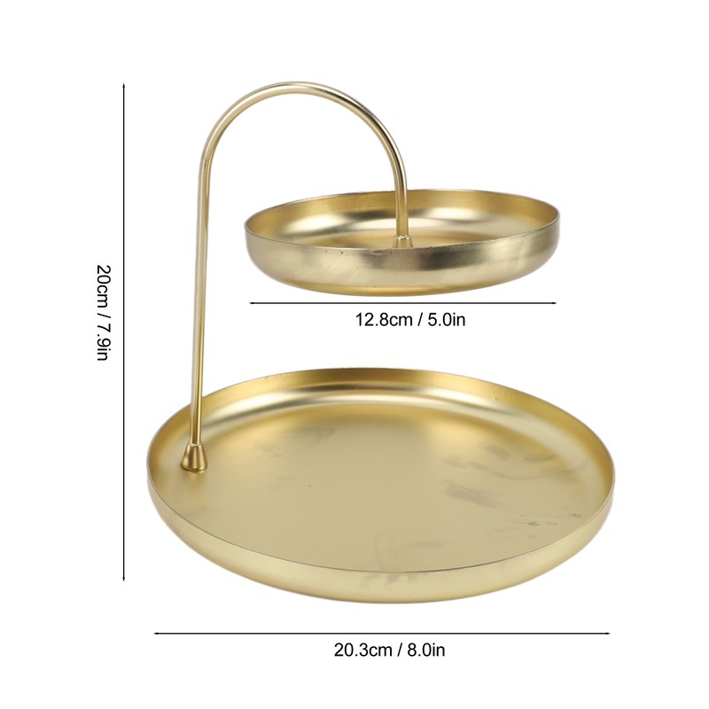 2 Tier Jewelry Tray Elegant Simple Sturdy Stable Metal Multi