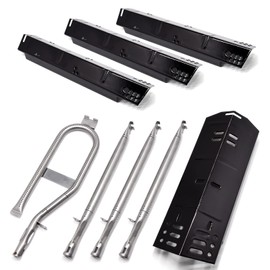 Criditpid Grill Replacement Parts for Dyna-Glo DGH450CRP DGH353CRP, Porcelain Steel Grill Heat Plate & Stainless Steel Burner Tube for Dyna-Glo 4 Burner Grill.