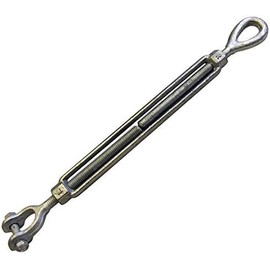 Heavy Duty Forged Steel Jaw and Eye Turnbuckle, 1/2 Inch Thread, Hot Dipped Galvanized, 2200 lb Working Load Limit (1 Turnbuckle, 1/2 Inch x 12 Inch Take up)