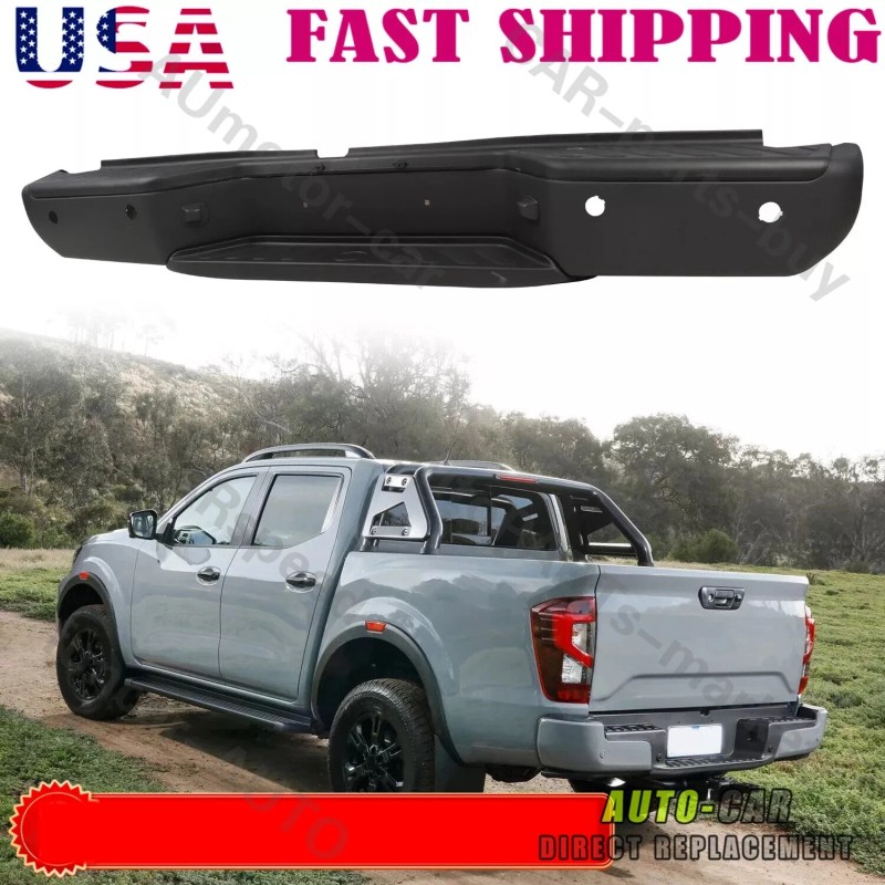 Unbranded Black Rear Step Bumper Assembly W/ Sensor Holes For