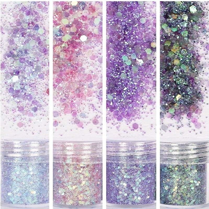 COKOHAPPY Holographic Chunky Glitter Total 80g Body Nail Face Cosmetic