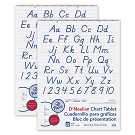 Pacon D'Nealian Chart Tablet, Manuscript Cover, 2-inch Ruled 24-inch x 32-inch, 25 Sheets, Pack of 2 (PAC74730-2)