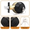 Probrico 4 Pack Black Double Cylinder Deadbolt Lock Set, Round
