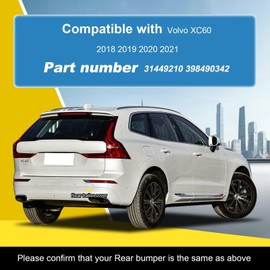 Goholy Car Rear Bumper Tow Hook Cover Compatible with Volvo XC60 2018 2019 2020 2021 Trailer Cover Cap 31449210 398490342 Small Lid Towing Eye Cap Crystal White Right Passenger Side