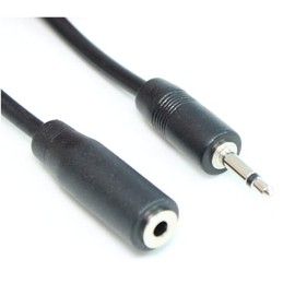 MyCableMart 12 FT 2.5mm Slim (TS) Mono Extension Male to Female Audio Cable