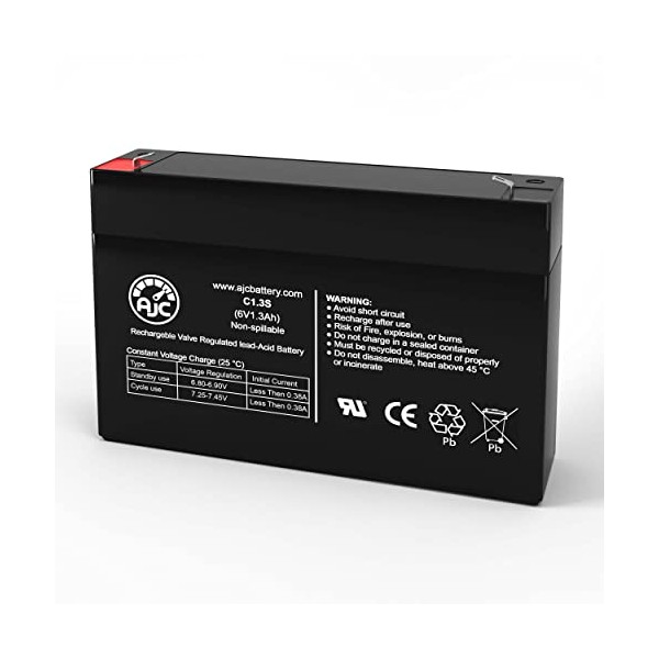GE Caddx 60914 6V 1.3Ah Alarm Battery - This is an AJC Brand Replacement