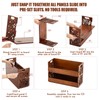 CroBlissful 2-Tier Wooden CD Storage Holder, Cutout Brown CD Display