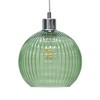 Glass Easy Fit Ceiling Lightshade or Pendant Shade, Green Ribbed