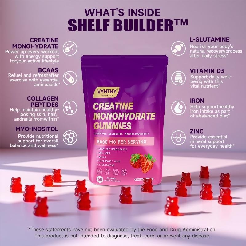 Vyhthy CurveBoost Creatine & Collagen Gummies – Sugar-Free Support for