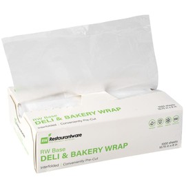 Restaurantware RW Base 10.75 x 8 Inch Plastic Deli Sheets 10000 Interfolded Butcher Plastic Wraps - Pre-Cut Disposable Clear Plastic Sandwich Wrap Sheets Microwavable Freezable