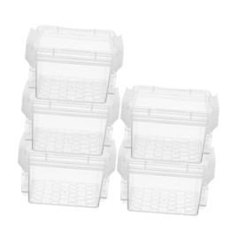 Gatuida 5pcs Clear Stackable Storage Boxes Portable Plastic Organizers for Crafts Jewelry Sewing Supplies Stationery Transparent Containers for Home and Travel