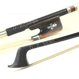 D Z Strad Cello Bow - Model 301 - Carbon Fiber Bow with Ox Horn Fleur-de-Lis Frog… (4/4 - Full Size)