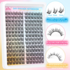 Wispy Lash Clusters Eyelash Extensions Spikes Eyelash Clusters Pestañas Postizas Naturales Manga Lash Extensions Natural Look DIY Individual Lashes 11mm 12mm 13mm 168Pcs