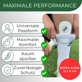 JDP Mini Shin Pads, Extra Small Shin Pads, Football Men, Non-Slip Mini Shin Pads, Children's Football, Shin Pads, Small, Shin Pads for Football 10 x 6 cm, White