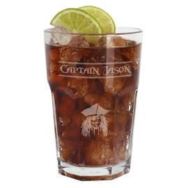 Herz & Heim® Pirate Design Long Drink Glass with Free Engraving of the Name