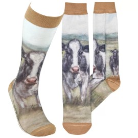 Primitives by Kathy Dairy Cows Unisex Knee High Socks Size M/L Primitives by Kathy Novelty New